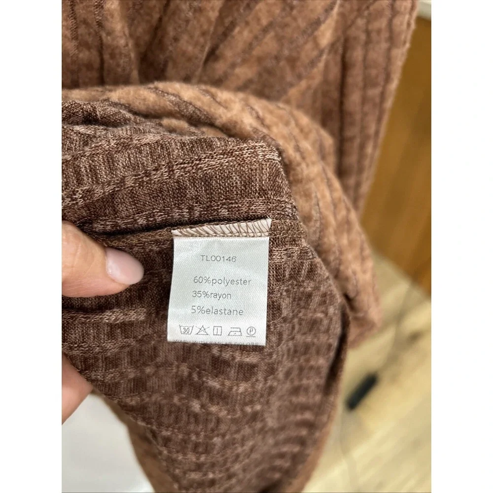 ANRABESS Sweater Dress Women's Size‎ XL V-neck Long Sleeve Brown Color - Picture 5 of 9